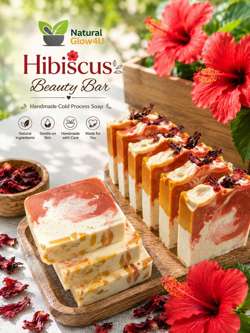 NaturalGlow4U Hibiscus Beauty Bar soap