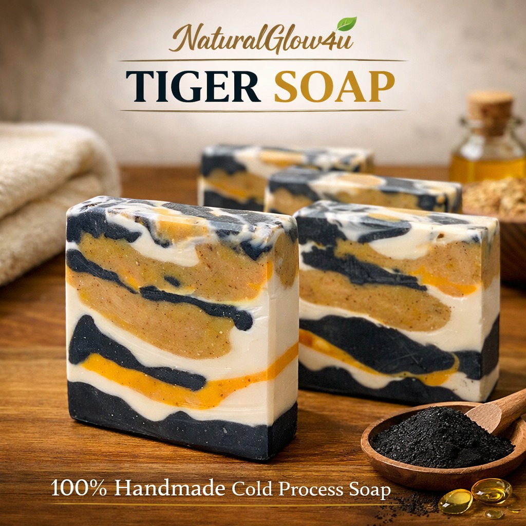NaturalGlow Tiger Brightening Bar handmade soap Bangladesh