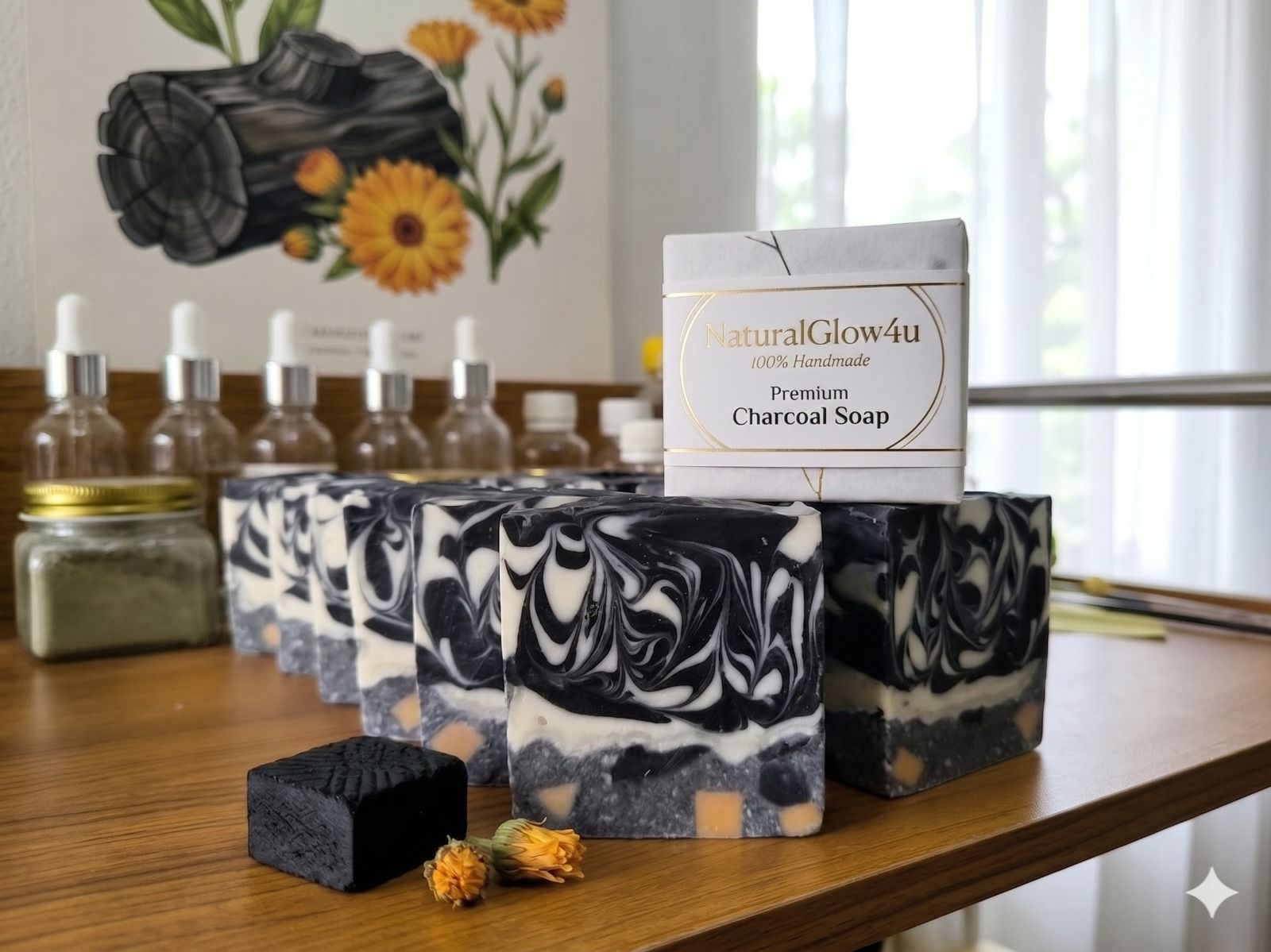 Premium Charcoal Soap – NaturalGlow4u handmade soap Bangladesh